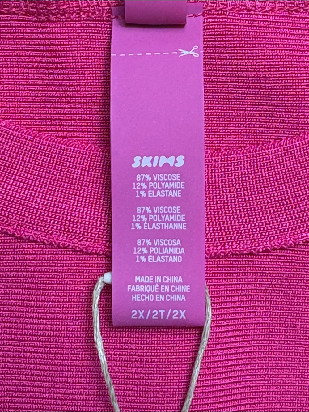 NWT SKIMS Knit Swim High Neck Crop Top Magenta Pink 2X - Picture 6 of 10
